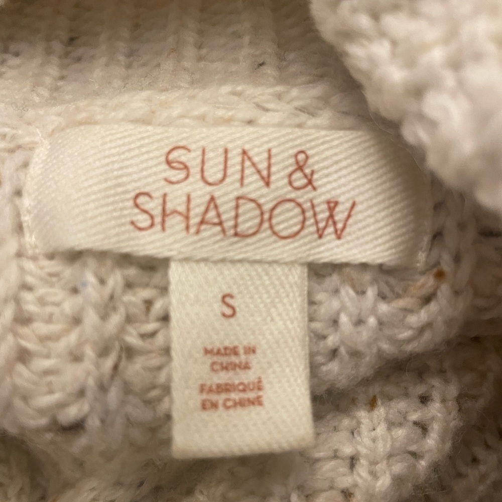 Nordstrom Sun & Shadow Knit Cowl Neck Pullover Sweater Speckled Cream S - Picture 2 of 6